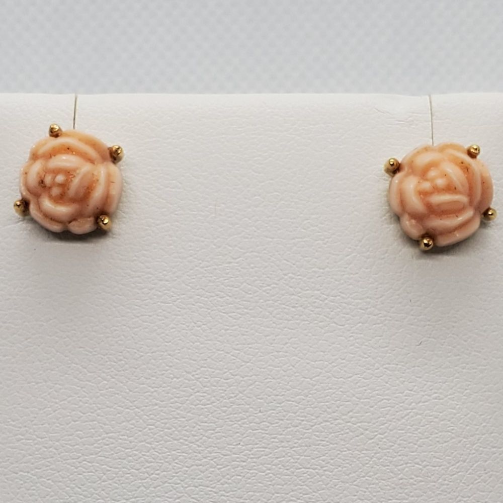 Monet Pink Rose Earrings